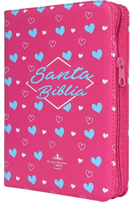 Santa Biblia  Tapa Rosada De  Corazones Versión  (RVR)
